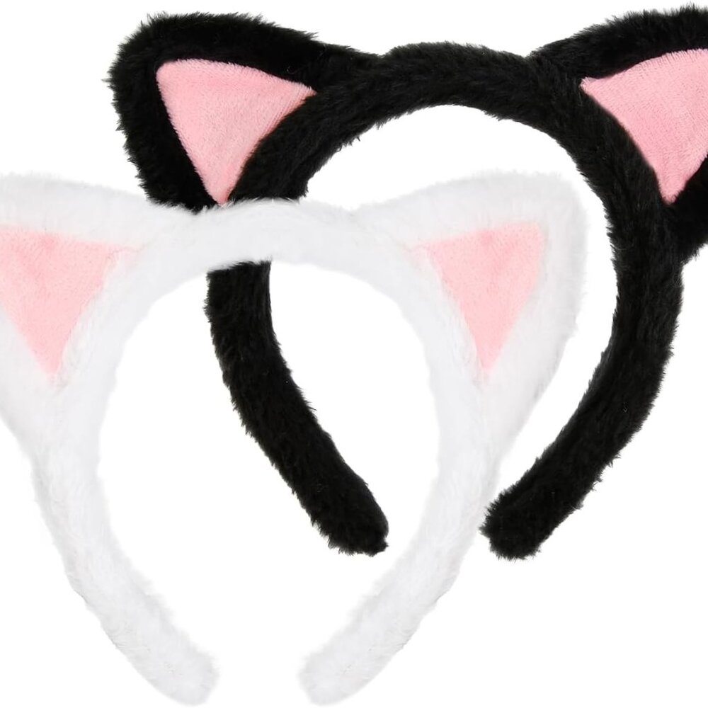 2 Packs Cute Cat Ears Headband Spa Headbands for Washing Face Makeup Skincare Ha